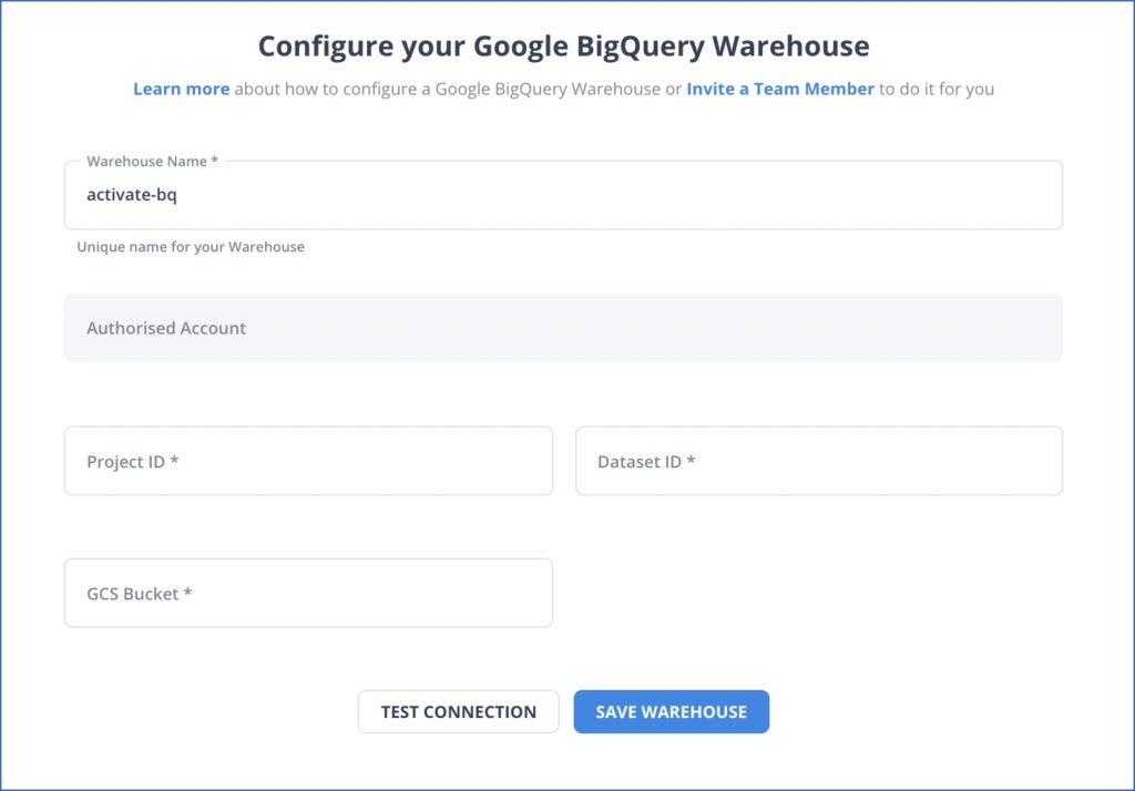 BigQuery Destination Config